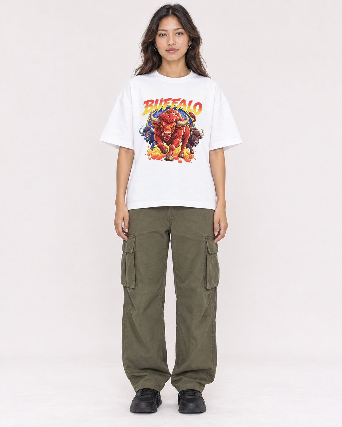 Mockup Boxy Heavyweight Tee White female full-body 02