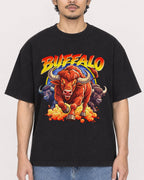 Mockup Boxy Heavyweight Tee Black male close-up 02