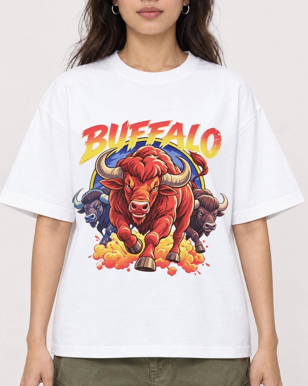 Mockup Boxy Heavyweight Tee White female close-up 02