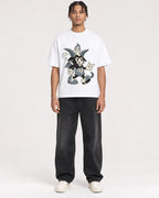 Mockup Boxy Heavyweight Tee White male full-body 40