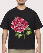 Mockup Boxy Heavyweight Tee Black male close-up 12
