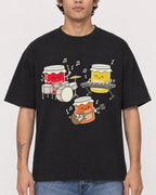 Mockup Boxy Heavyweight Tee Black male close-up 06