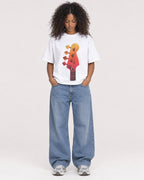 Mockup Boxy Heavyweight Tee White female full-body 05