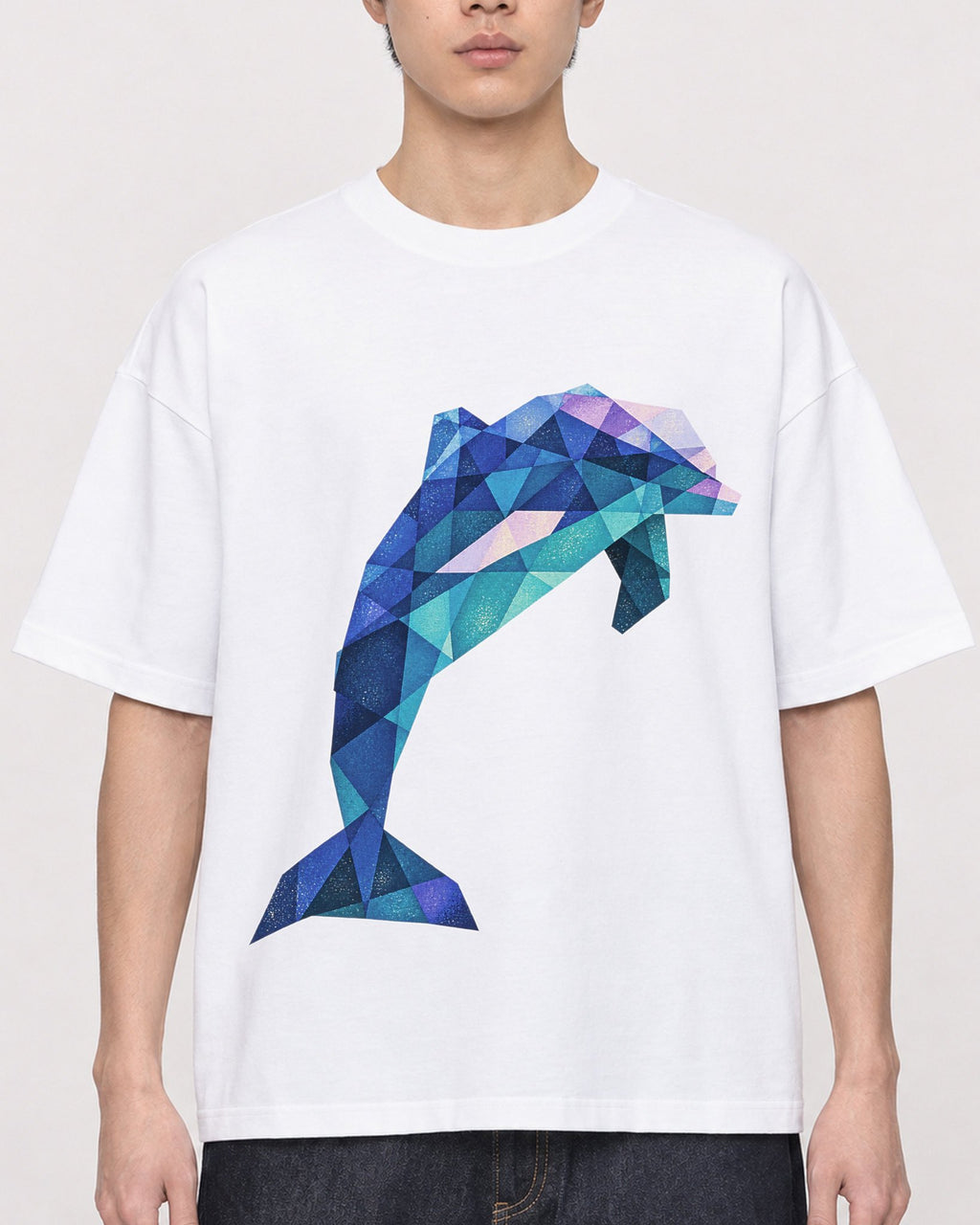 Mockup Boxy Heavyweight Tee White male close-up 01