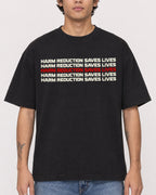 Mockup Boxy Heavyweight Tee Black male close-up 06