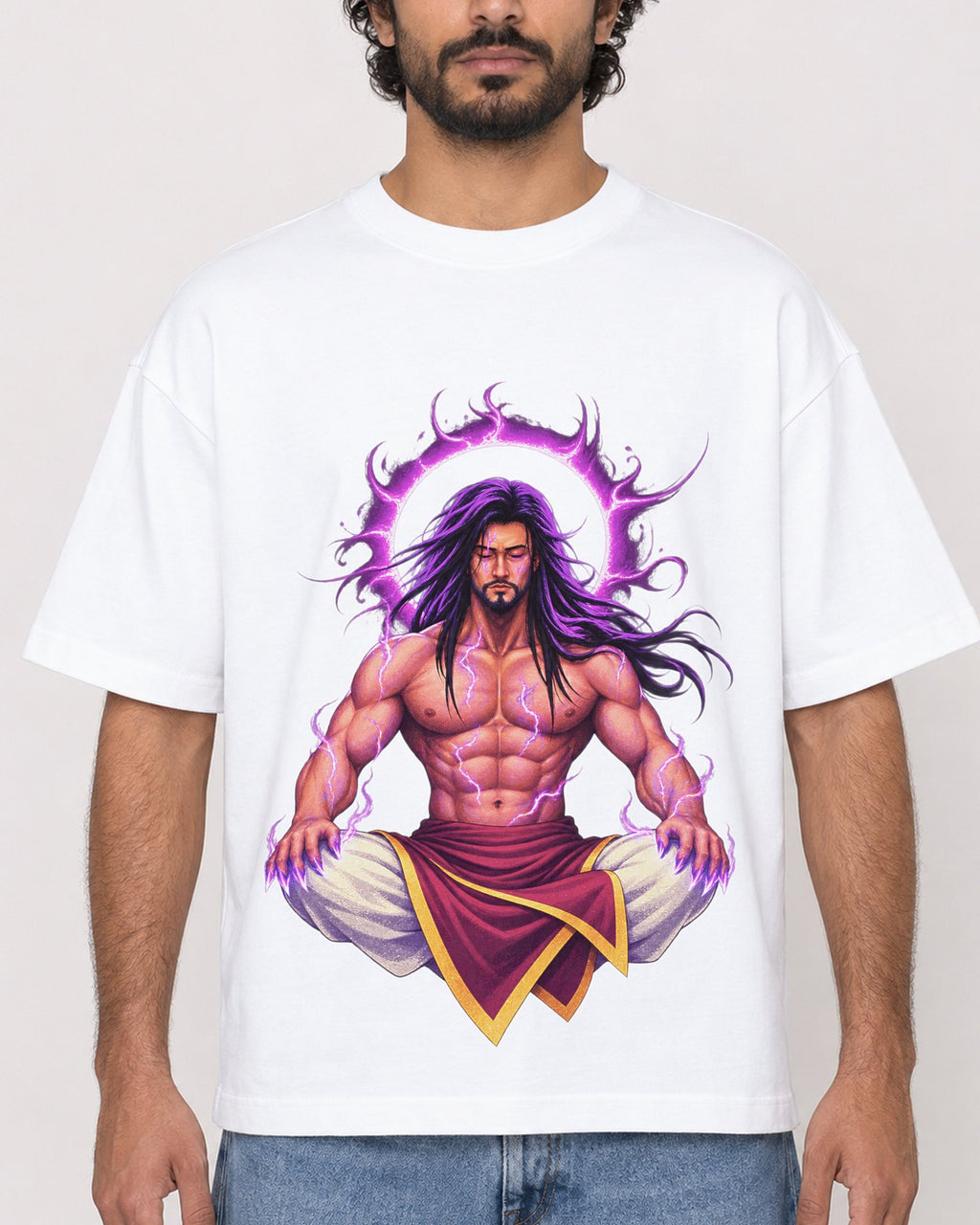 Mockup Boxy Heavyweight Tee White male close-up 17