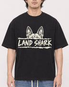 Mockup Boxy Heavyweight Tee Black male close-up 03