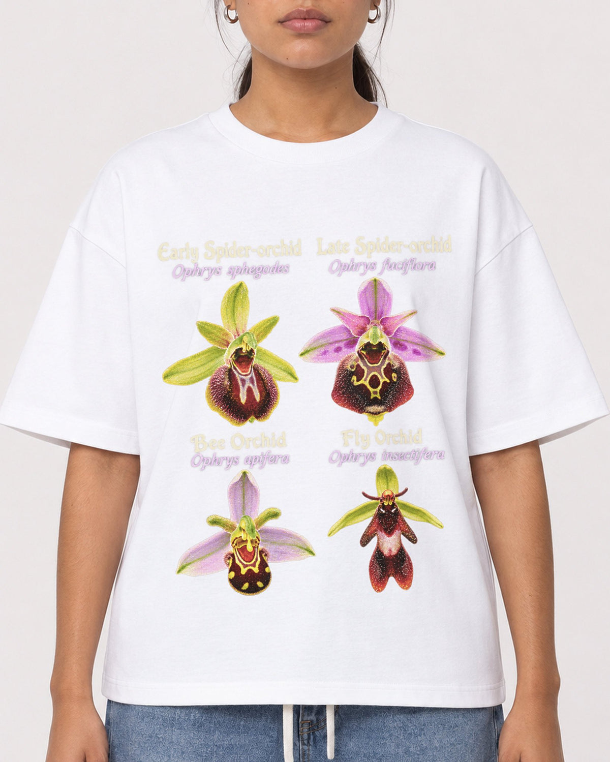 Mockup Boxy Heavyweight Tee White female close-up 16