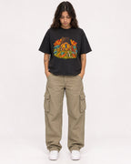 Mockup Boxy Heavyweight Tee Black female full-body 06
