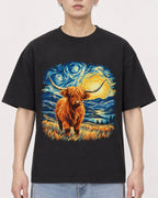 Mockup Boxy Heavyweight Tee Black male close-up 01