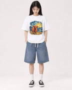 Mockup Boxy Heavyweight Tee White female full-body 01