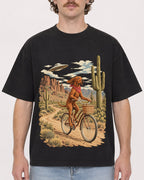 Mockup Boxy Heavyweight Tee Black male close-up 09