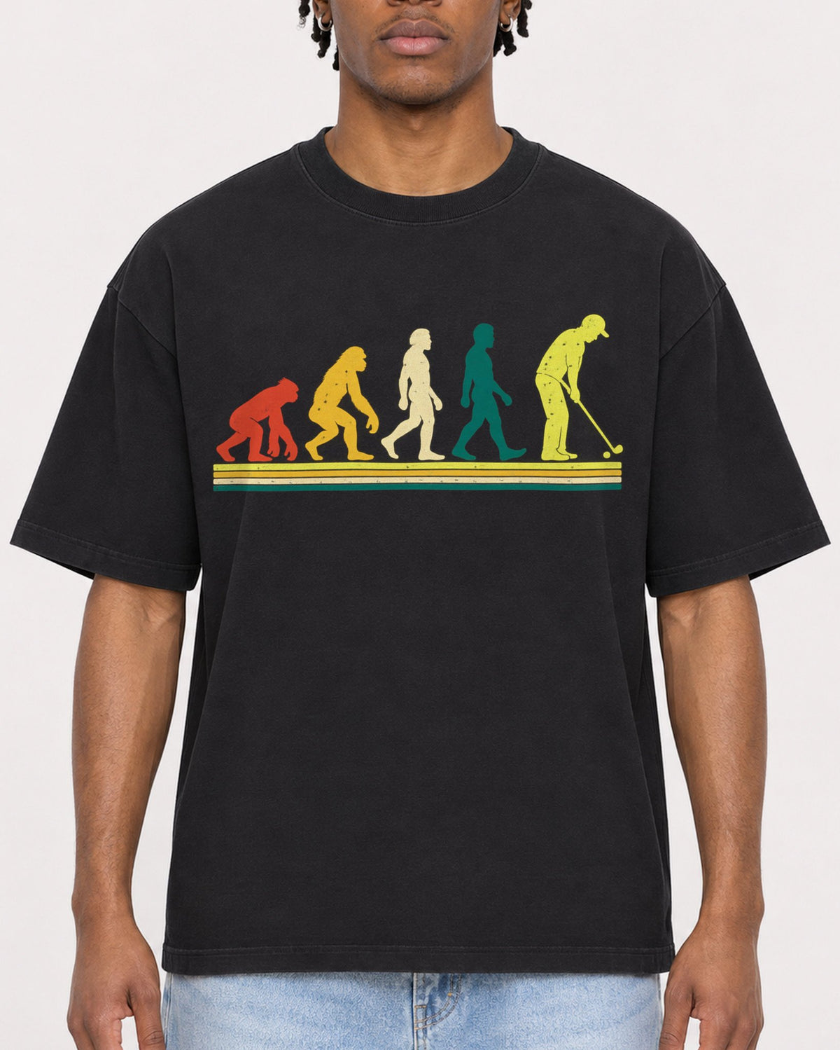 Mockup Boxy Heavyweight Tee Black male close-up 05