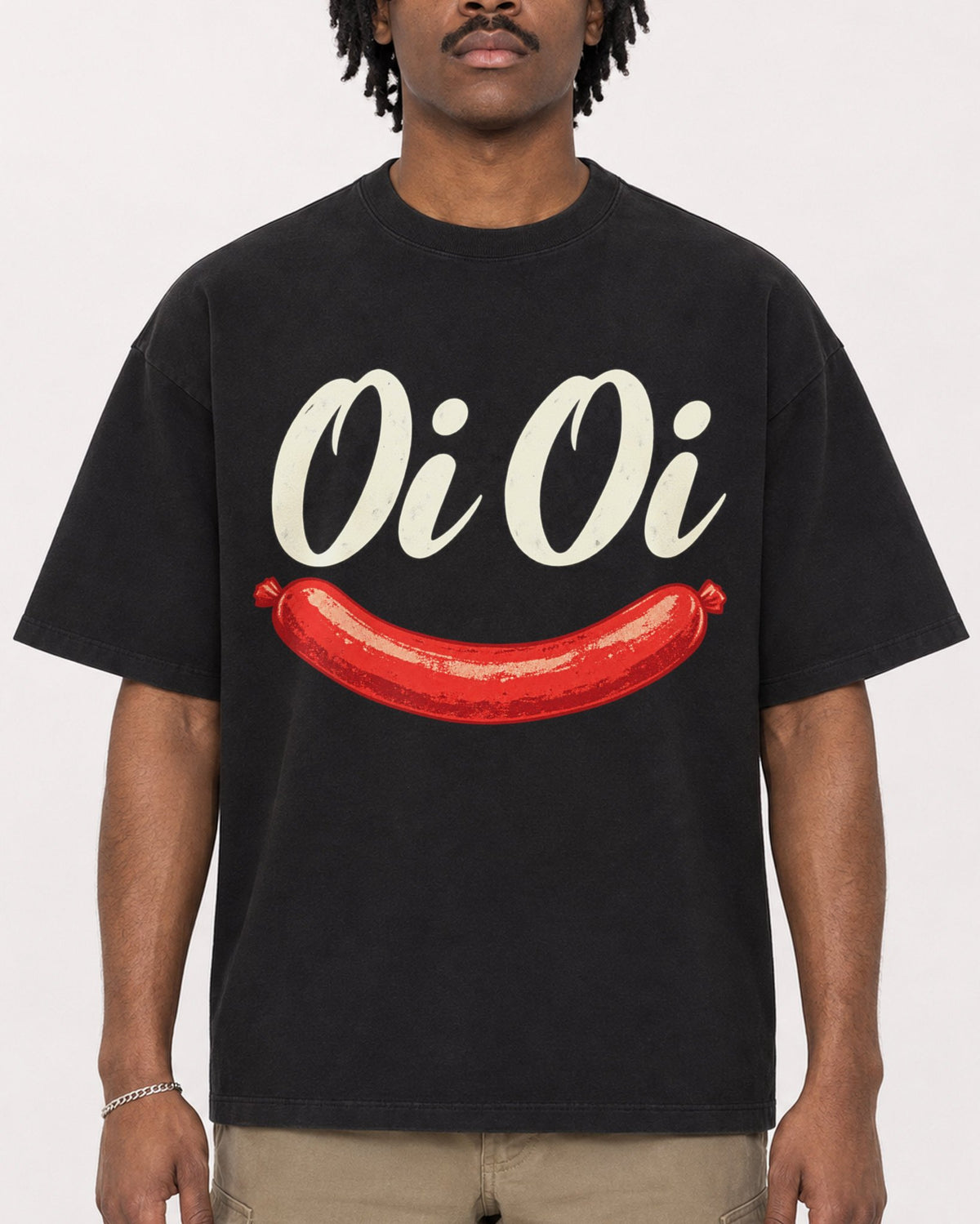 Mockup Boxy Heavyweight Tee Black male close-up 04