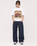 Mockup Boxy Heavyweight Tee White female full-body 29
