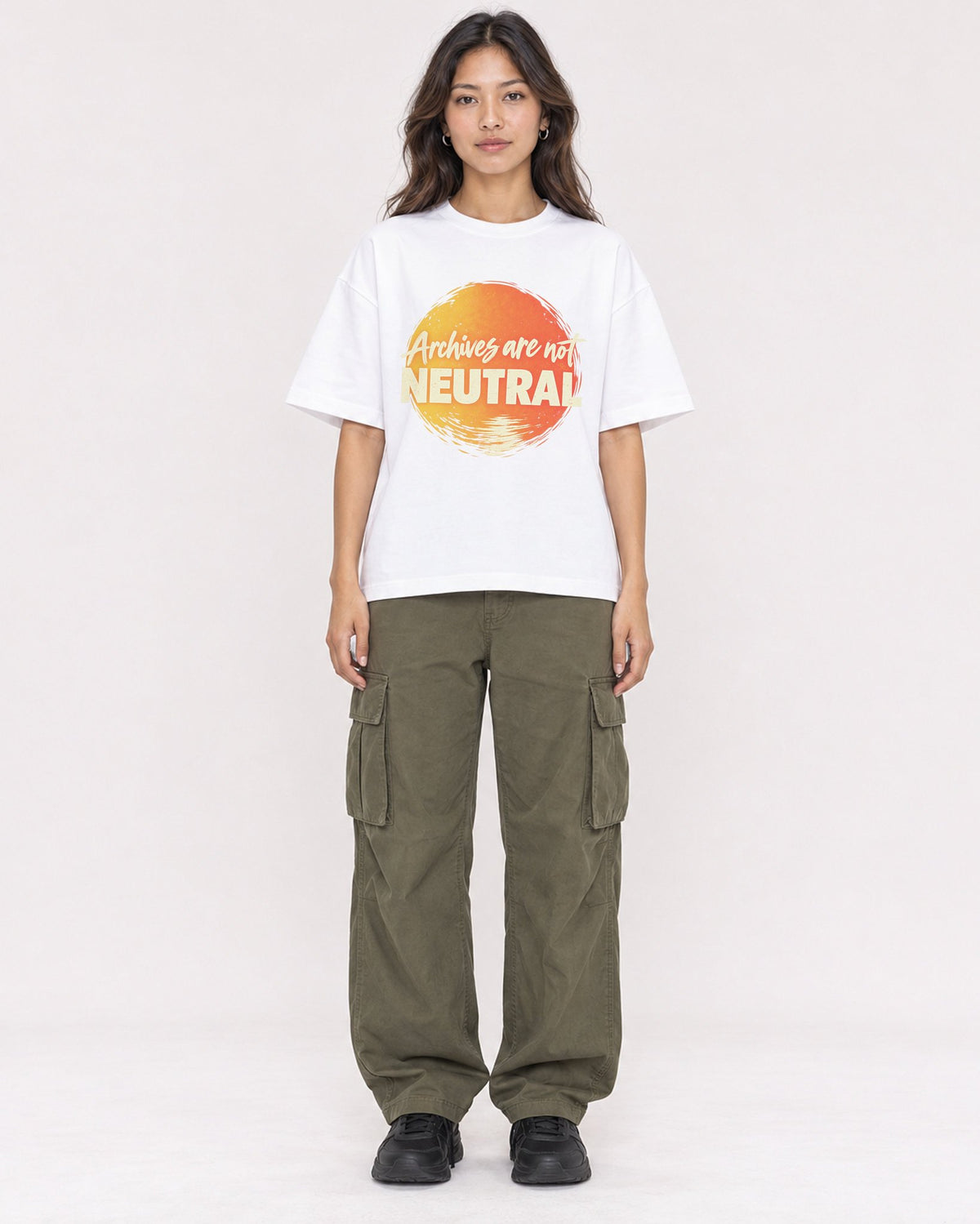 Mockup Boxy Heavyweight Tee White female full-body 02