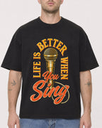 Mockup Boxy Heavyweight Tee Black male close-up 18