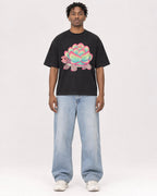 Mockup Boxy Heavyweight Tee Black male full-body 05
