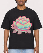 Mockup Boxy Heavyweight Tee Black male close-up 05