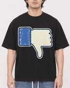 Mockup Boxy Heavyweight Tee Black male close-up 03