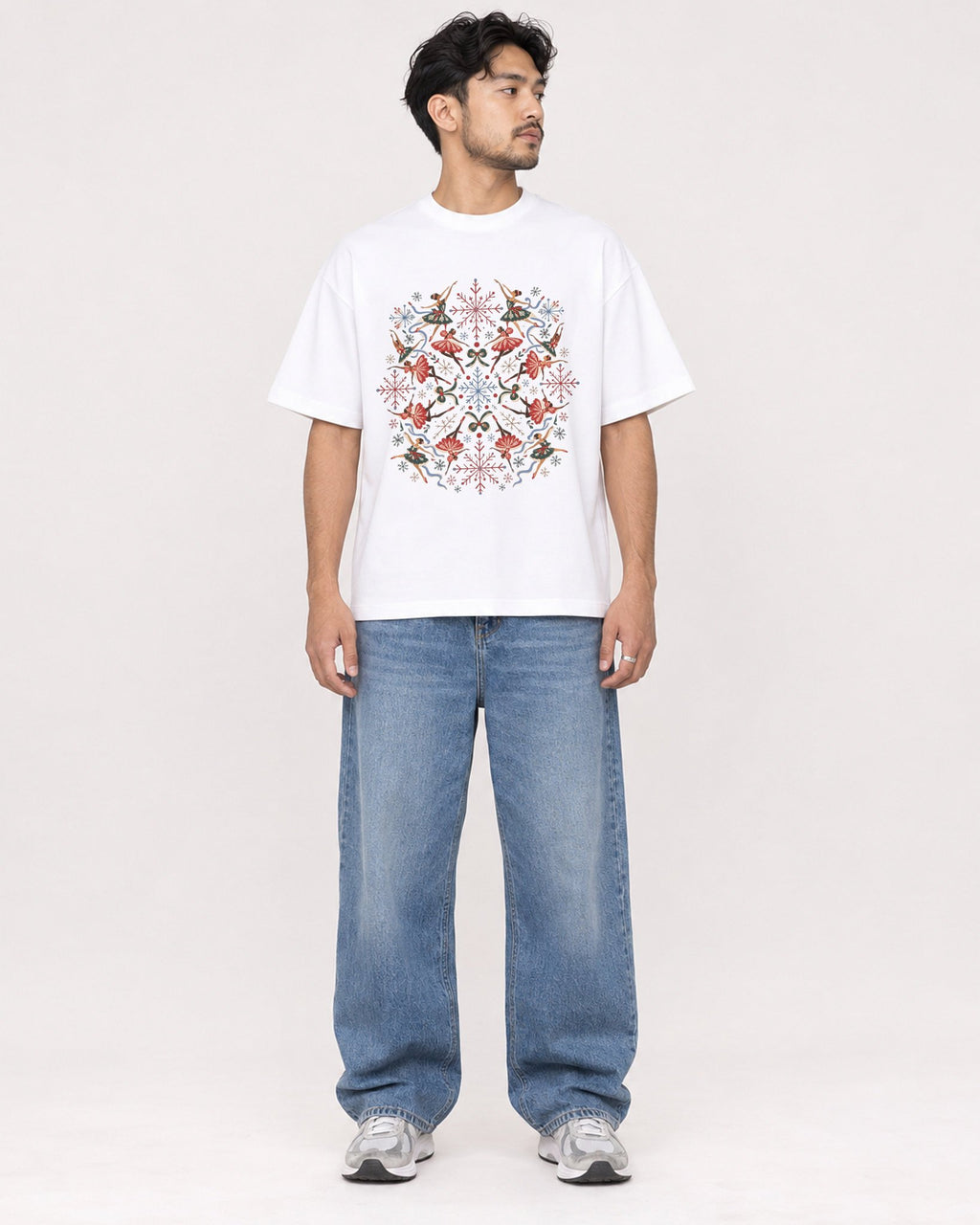 Mockup Boxy Heavyweight Tee White male full-body 02
