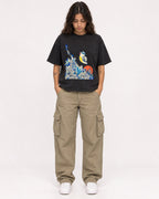 Mockup Boxy Heavyweight Tee Black female full-body 06