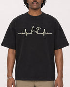 Mockup Boxy Heavyweight Tee Black male close-up 04