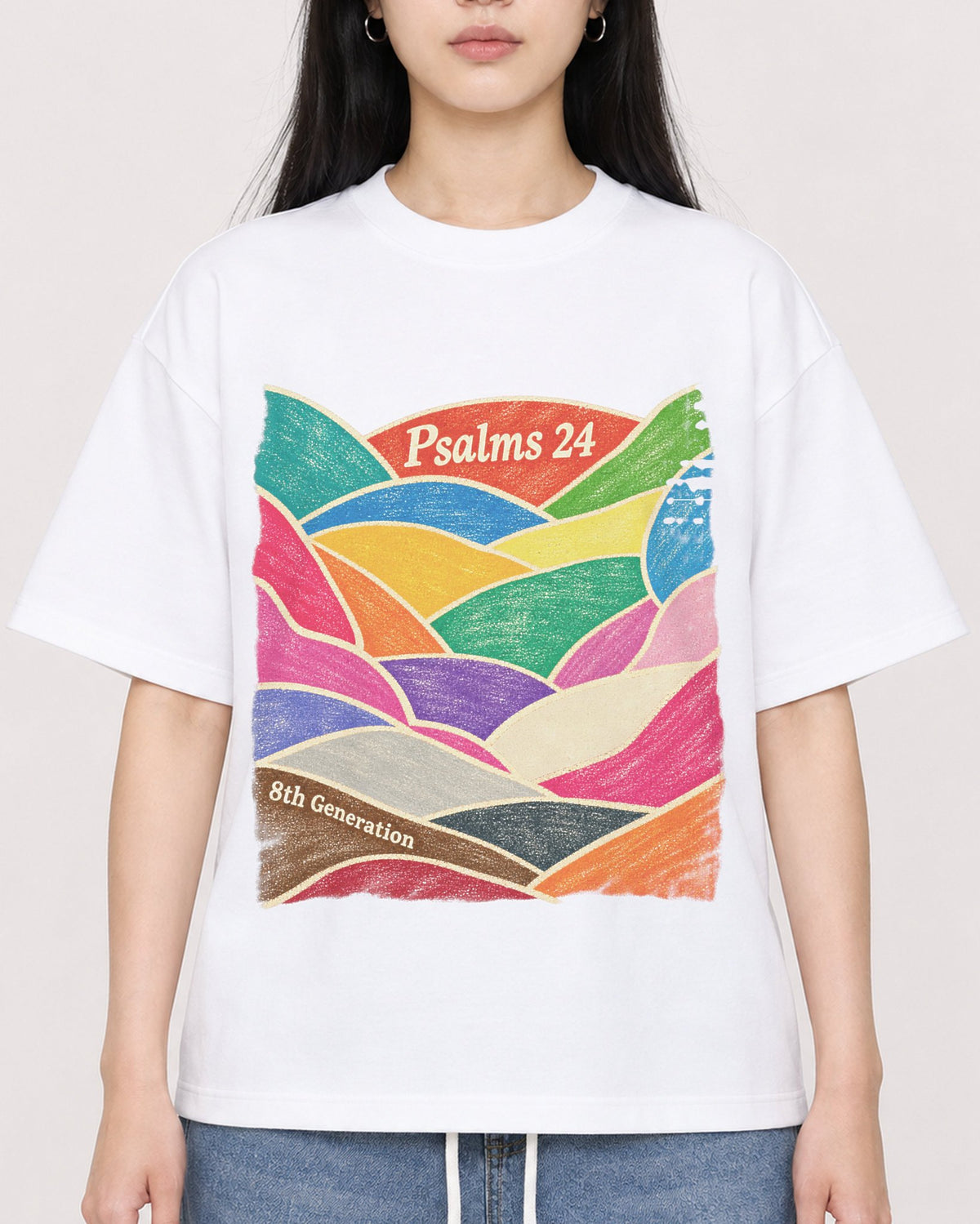 Mockup Boxy Heavyweight Tee White female close-up 01