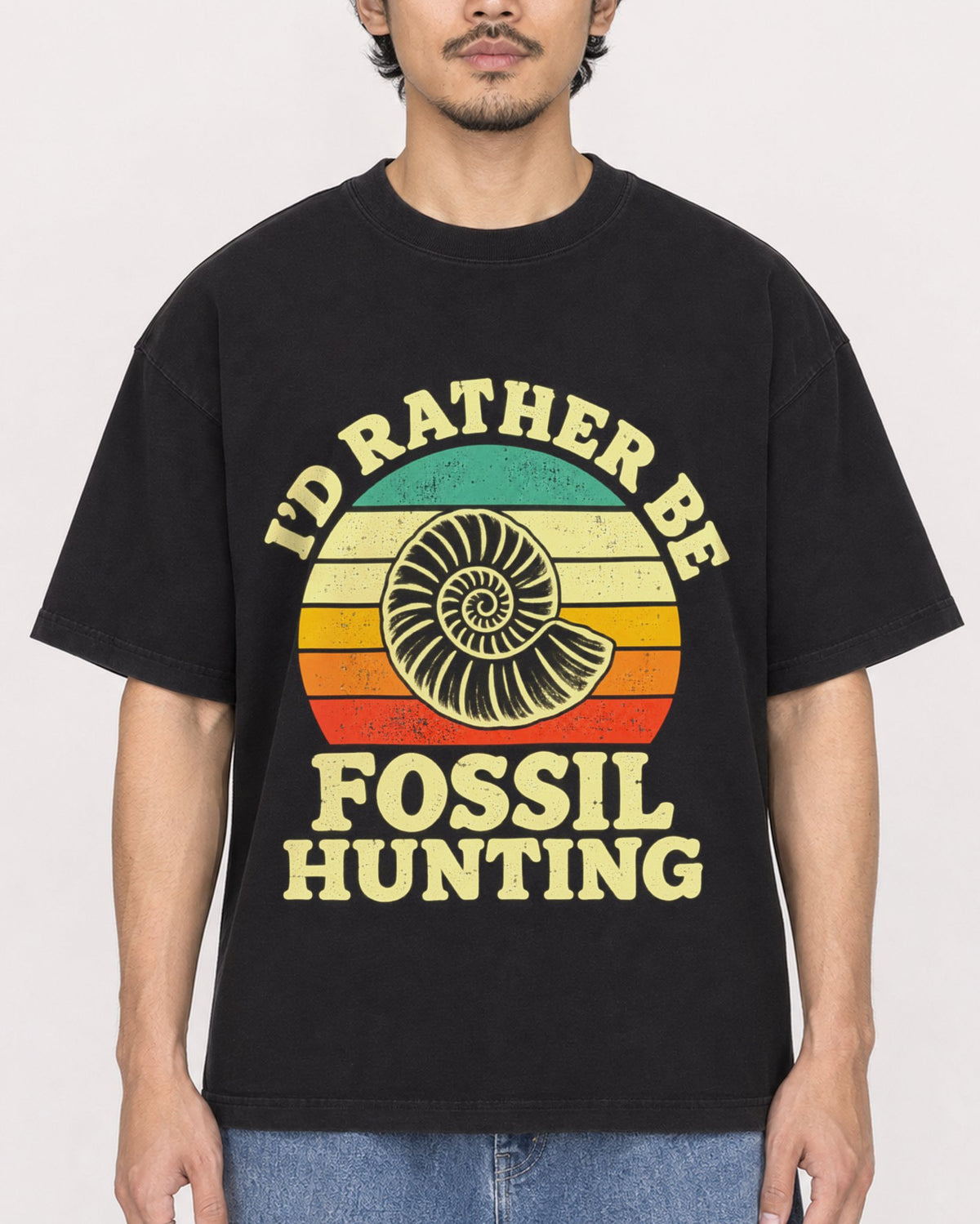 Mockup Boxy Heavyweight Tee Black male close-up 02
