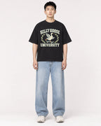 Mockup Boxy Heavyweight Tee Black male full-body 21