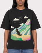 Mockup Boxy Heavyweight Tee Black female close-up 04
