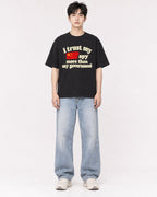 Mockup Boxy Heavyweight Tee Black male full-body 01