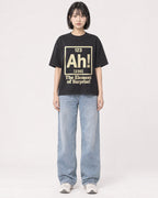Mockup Boxy Heavyweight Tee Black female full-body 11
