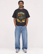 Mockup Boxy Heavyweight Tee Black male full-body 34