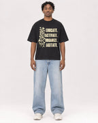 Mockup Boxy Heavyweight Tee Black male full-body 05