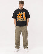 Mockup Boxy Heavyweight Tee Black male full-body 08