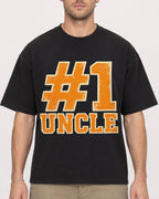 Mockup Boxy Heavyweight Tee Black male close-up 08