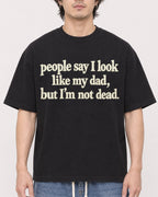 Mockup Boxy Heavyweight Tee Black male close-up 03