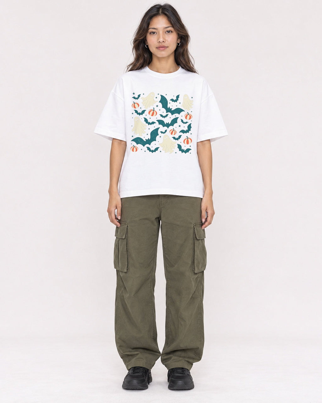 Mockup Boxy Heavyweight Tee White female full-body 02