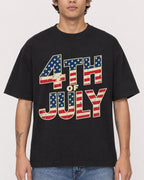 Mockup Boxy Heavyweight Tee Black male close-up 06
