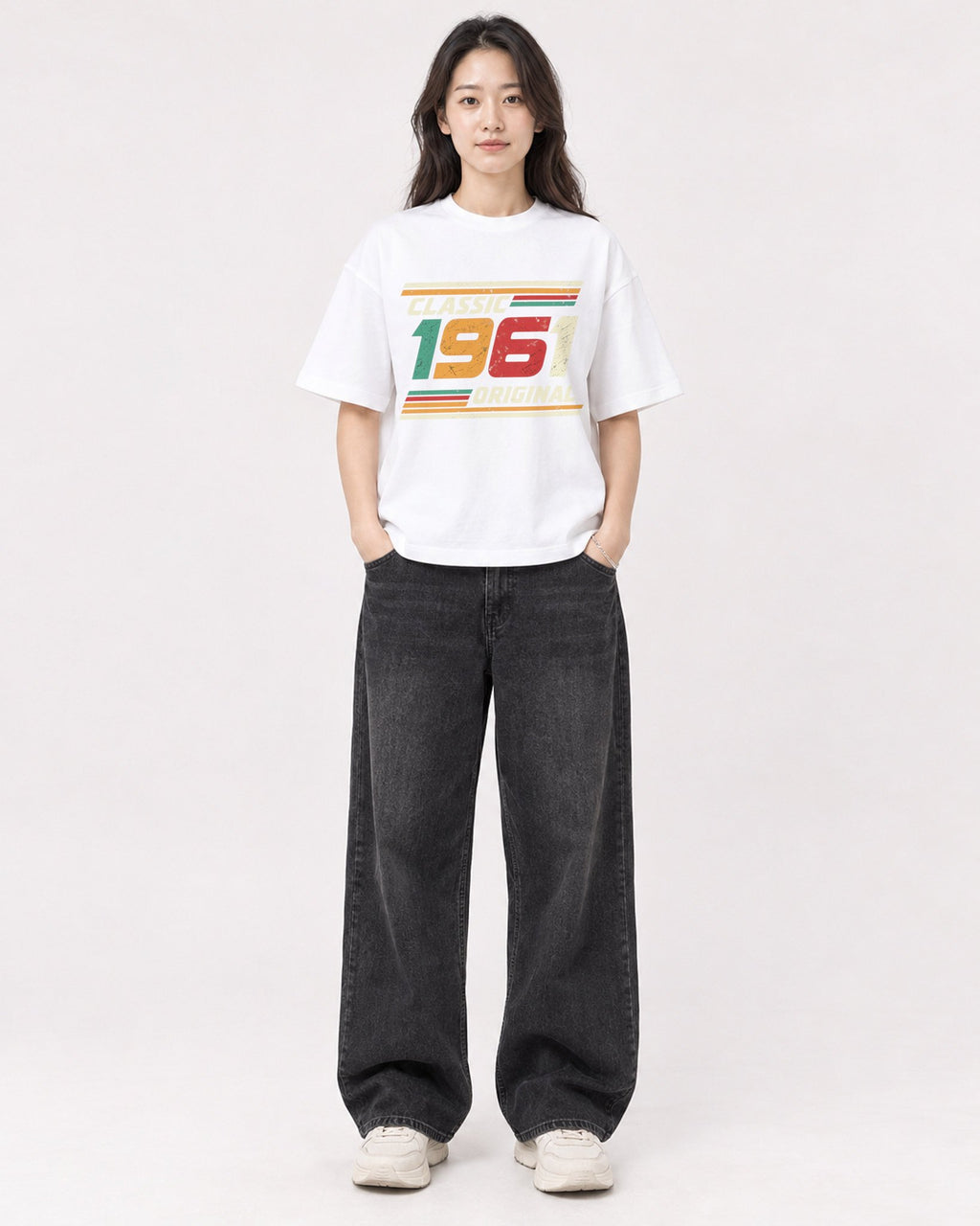Mockup Boxy Heavyweight Tee White female full-body 03