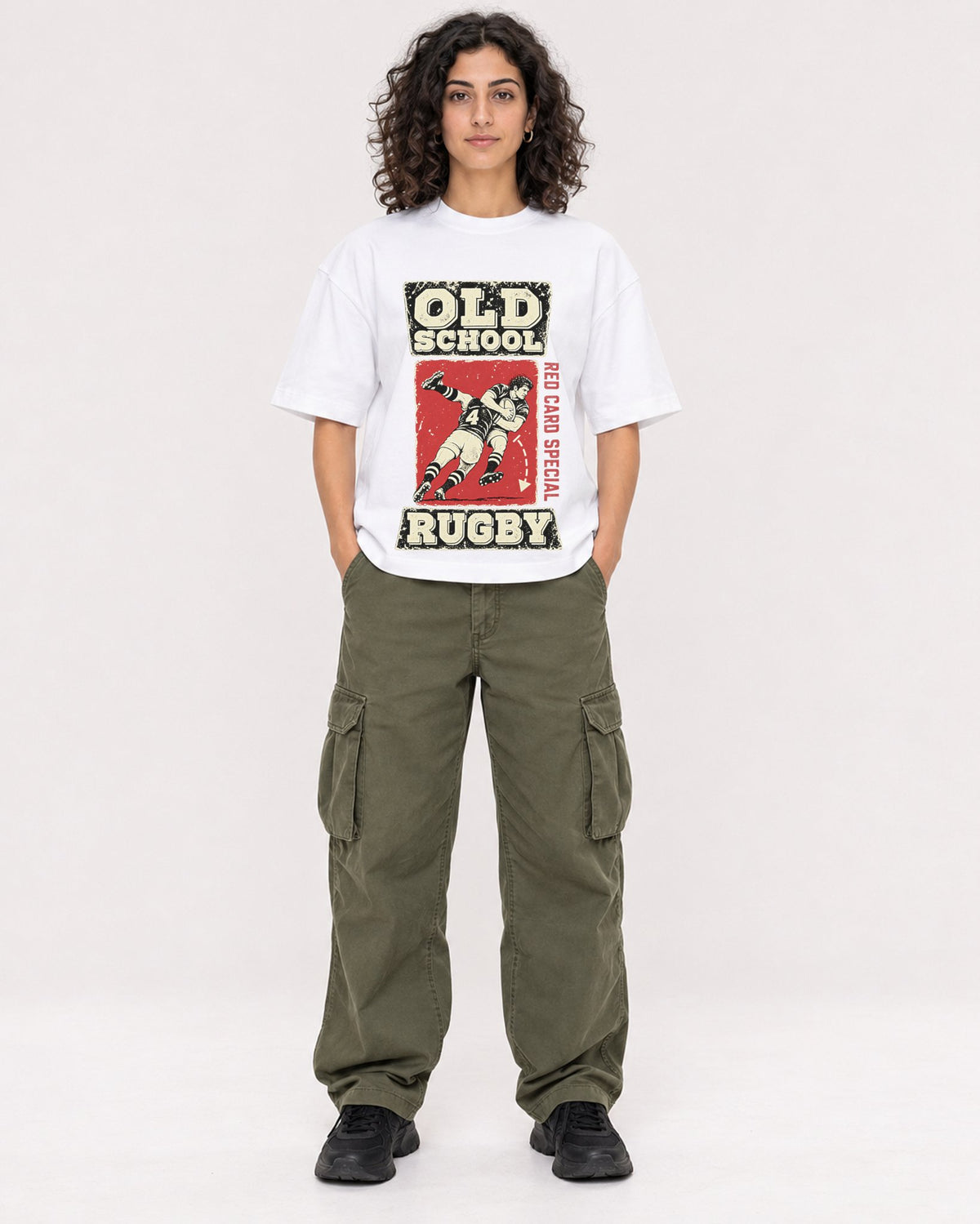Mockup Boxy Heavyweight Tee White female full-body 27