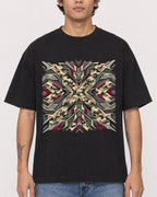 Mockup Boxy Heavyweight Tee Black male close-up 06