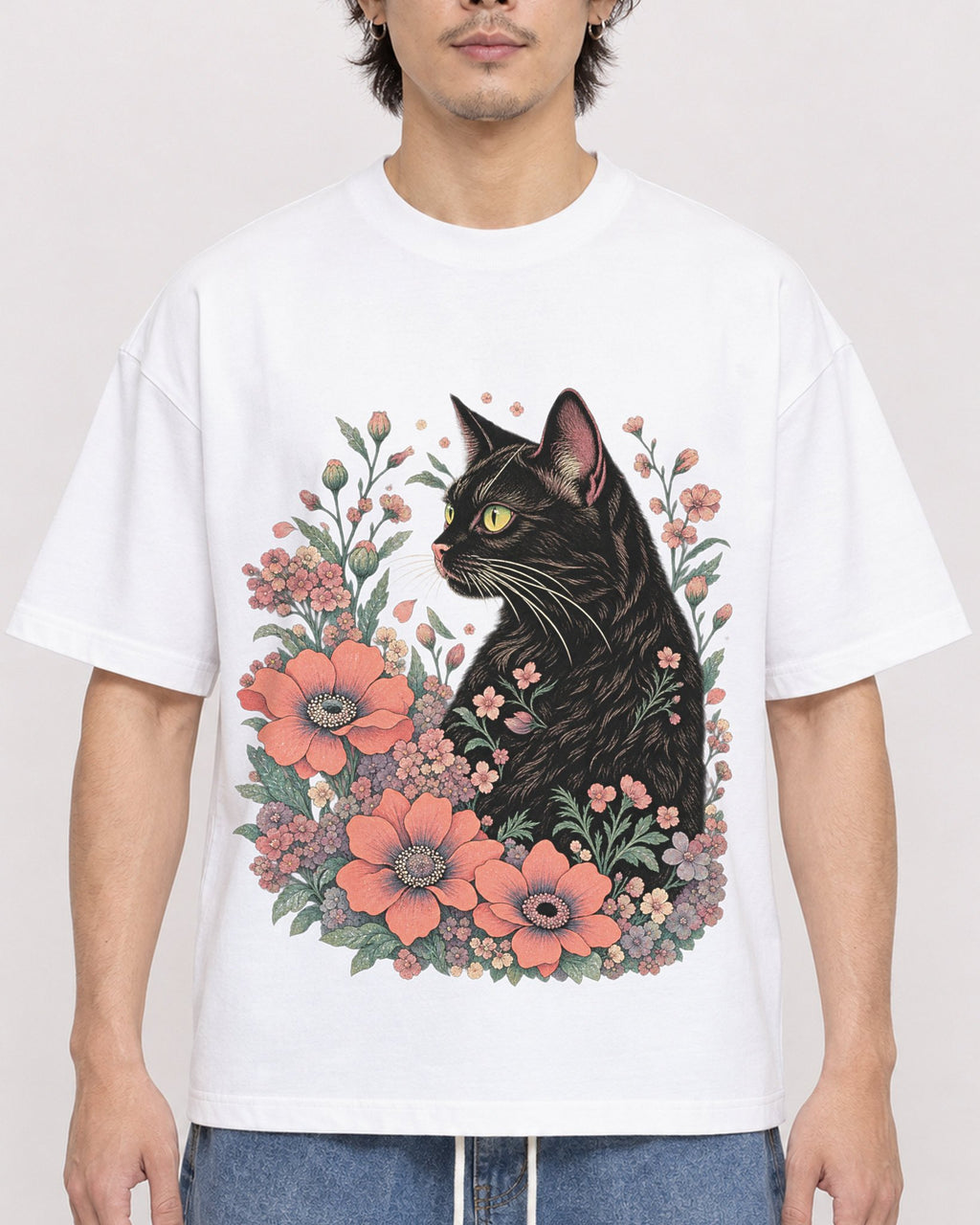Mockup Boxy Heavyweight Tee White male close-up 03