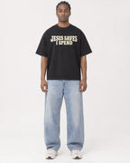 Mockup Boxy Heavyweight Tee Black male full-body 25