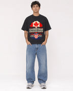Mockup Boxy Heavyweight Tee Black male full-body 06