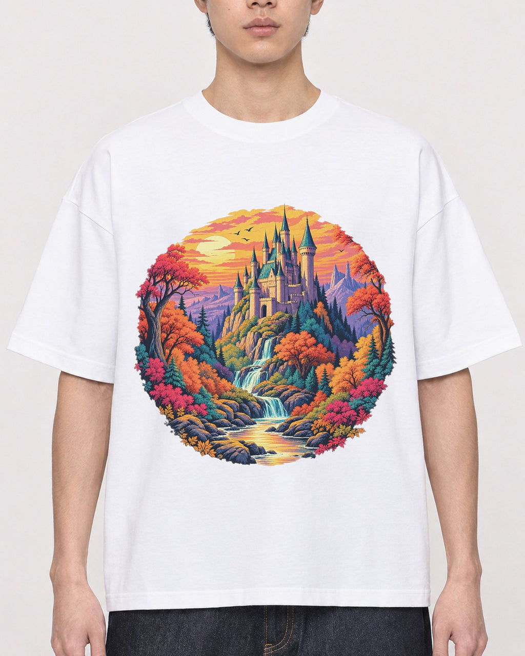 Mockup Boxy Heavyweight Tee White male close-up 01