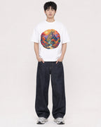 Mockup Boxy Heavyweight Tee White male full-body 01