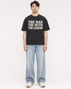 Mockup Boxy Heavyweight Tee Black male full-body 13