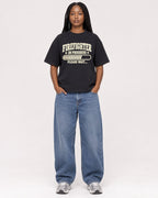 Mockup Boxy Heavyweight Tee Black female full-body 04